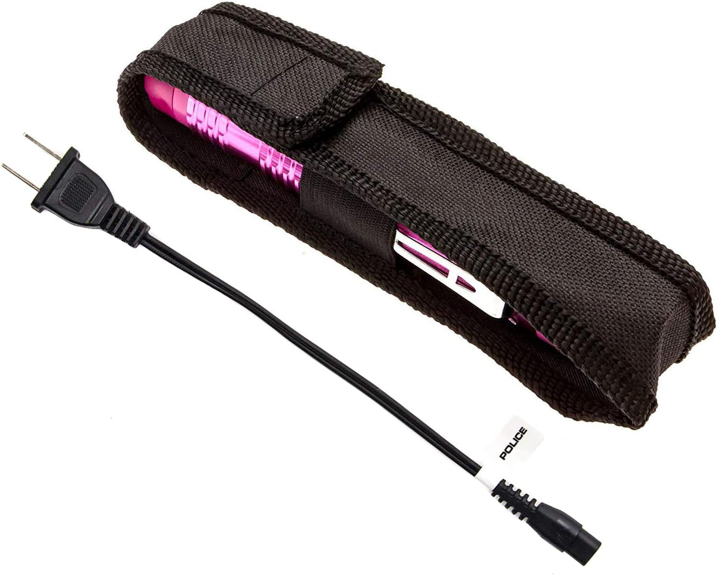 POLICE Stun Gun for Self Defense – M12 Aluminum High Voltage Mini Rechargeable with LED Flashlight, Compact & Heavy Duty – Personal Security for Women – Pink