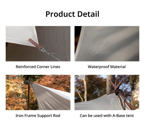 S'more Tent Tarp 420, Waterproof Camping Tarp for Camping Front Porch Awning Rain Fly Tarp for Camping Hiking and Outdoor Activities