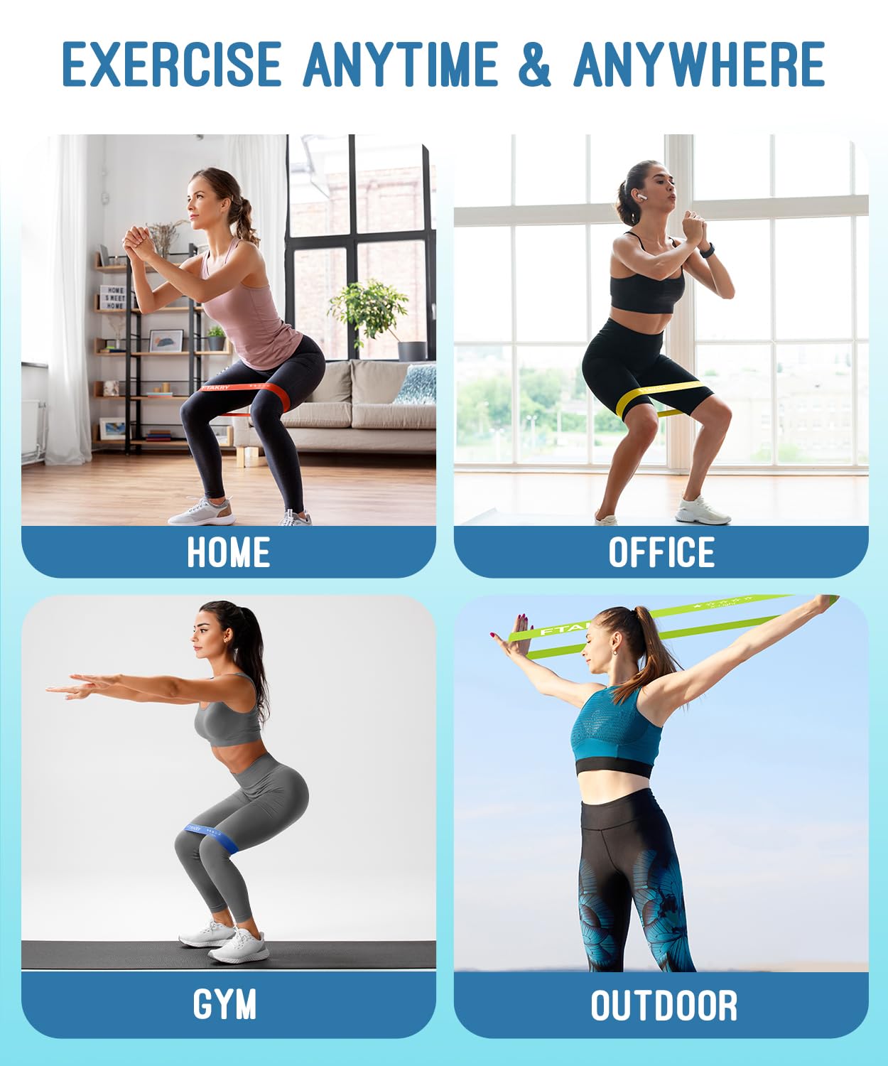 FTAKRY Resistance Bands for Working Out, Exercise Bands with 5 Resistance Levels, Natural Latex Resistance Bands Designed for Home Fitness, Strength Training and Flexibility Exercises (Assorted)