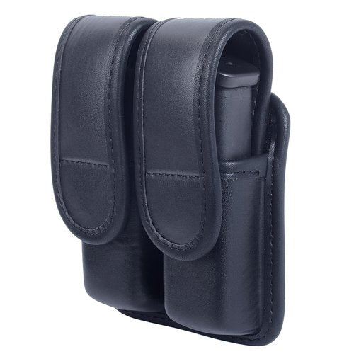 TAFTACFR Molded Double Mag Pouch Tactical Universal Magazine Holder Fits Pistol Mag Single or Double Stack IWB or OWB Mag Pouch Law Enforcement Duty Mag Holder With Removable Top Cover and Hidden Snap