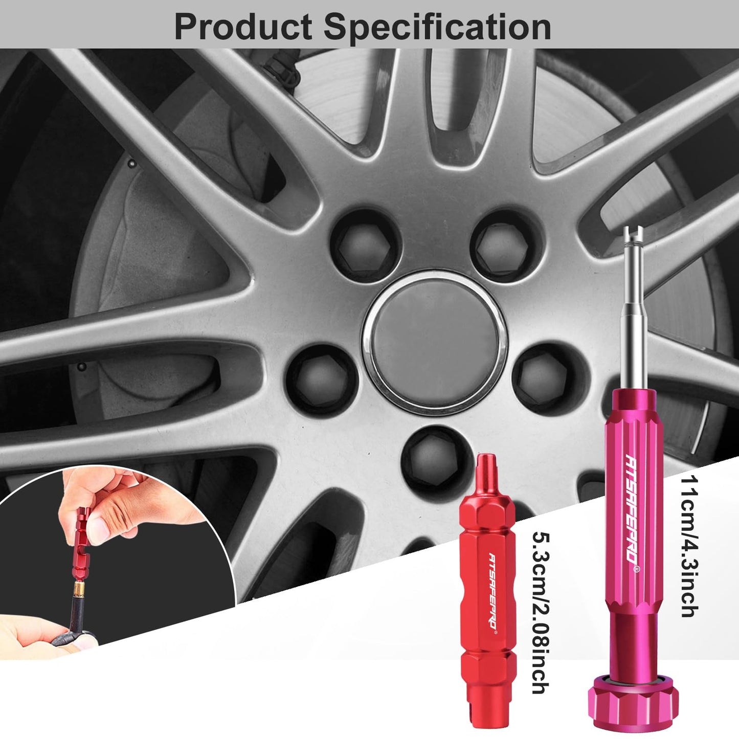 ATsafepro Valve Core Removal Tool, Schrader Valve Core Removal Tool and Presta Valve Core Removal Tool,Valve Stem Removal Tool Equipped with Bearings,Valve Core Tool Suitable for Bikes,Motors and Cars