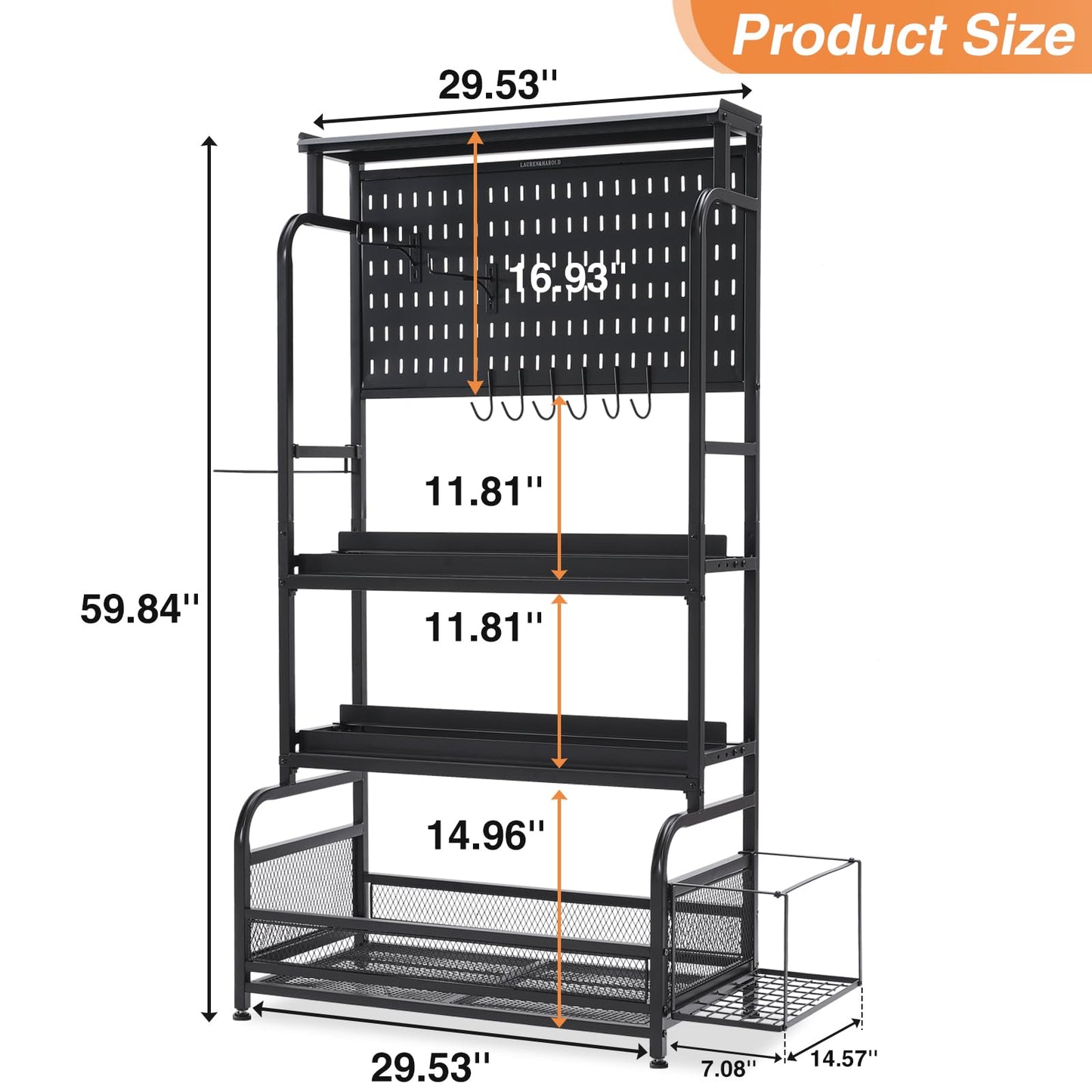 56'' Taller Home Gym Storage Organizer, Yoga Mat Storage Rack with Hanging Board, Exercise Workout Equipment Storage Stand for Home Gym, Dumbbell Holder Kettlebell Rack with Wheels and Hooks (Black)