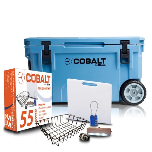 Cobalt 55 Blue Quart Roto Molded Cooler with Accessory Kit