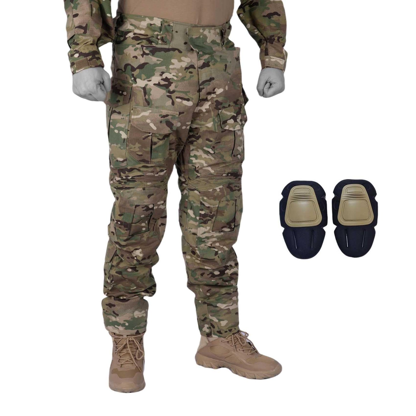 G3 Combat Pants,Military Tactical Pants,Outdoor Hunting Paintball Game Training Pants with Knee Pads (40) Multicam