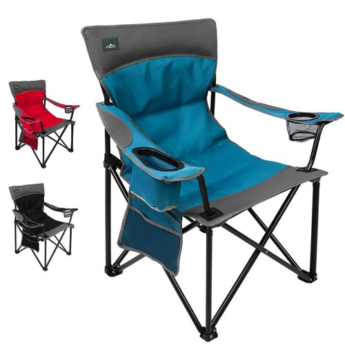 Northroad Foldable Camping Chair Heavy-Duty Outdoor Folding Chair Support Up to 300lbs for Hiking, Picnics, Patio, Beach, Fishing (Blue)