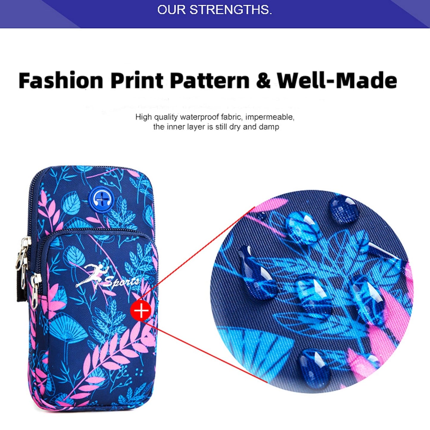 NELboNs Water Bottle Pouch Compatible with Stanley 18-40oz Tumblers Zipper Flamingo Pattern Pouch Bag for Gym Running Walking Armband to Hold Cellphone,Keys,Earphones,Chapstick or Cards,Purple/Large