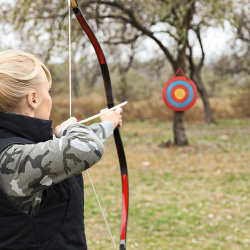 VEVOR Straw Archery Targets, 20" Round, 5 Layers, Deep Red, Traditional Solid, Coloured Rope, Archery Target Shooting Bow, Hand-Made Arrows Target