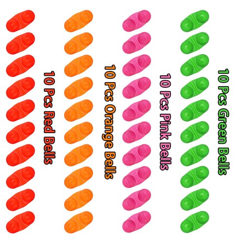 PESSILIN 40Pcs Catfish Rattle Bells, Fishing Double Rattle Bell Fishing Attractor, Catfish Rattles for Fishing, Fishing Alarm Tools