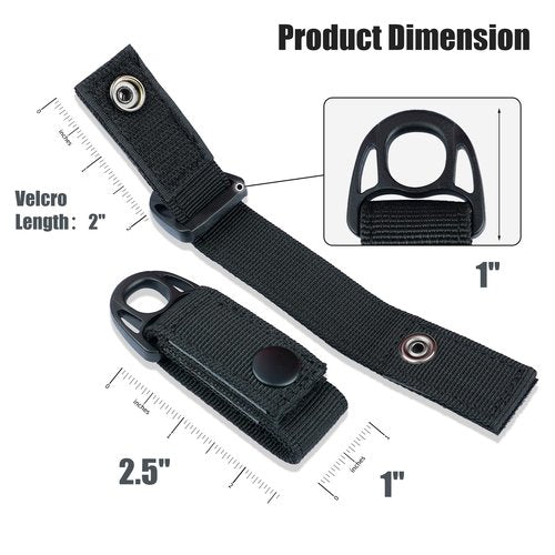 KUNN Tactical Duty Belt Suspenders with Metal Hook,Men Padded Police Harness for Duty Belt,Black + Nylon Duty Belt Keeper with Hook and Loop Snap,Belt Keepers for 2.25" Duty Belt, 4 Pcs