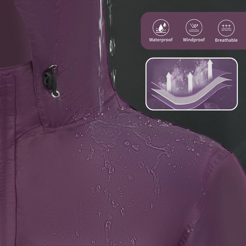 RAINFREEM Rain Suit for Men & Women，Waterproof Rain Jacket & Trouser Suit with Reflective Strip,All-Sport Raincoat Anti-storm
