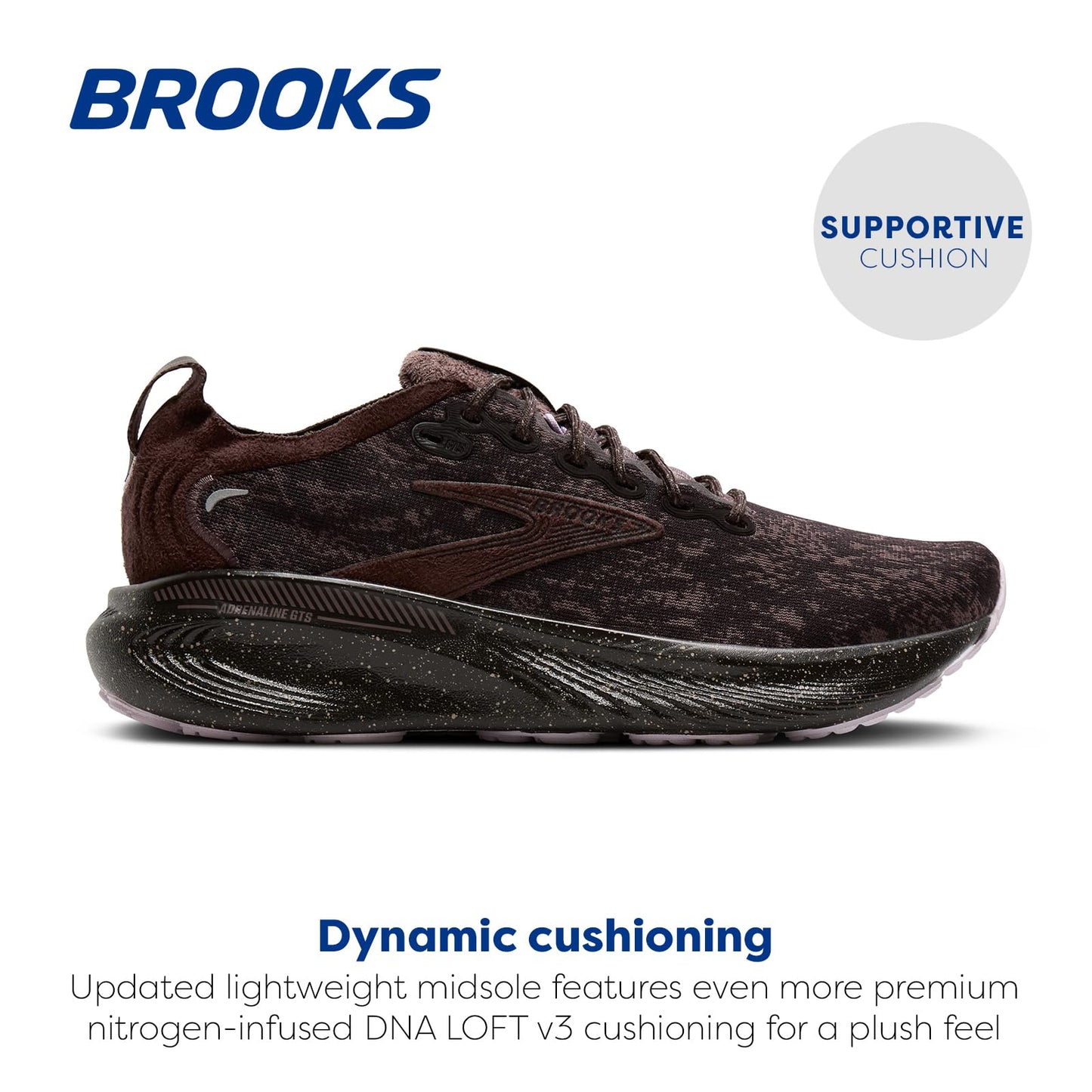 Brooks Women’s Adrenaline GTS 25 Supportive Running & Walking Shoe - Plum/Raisin/Ganache - 7 Medium