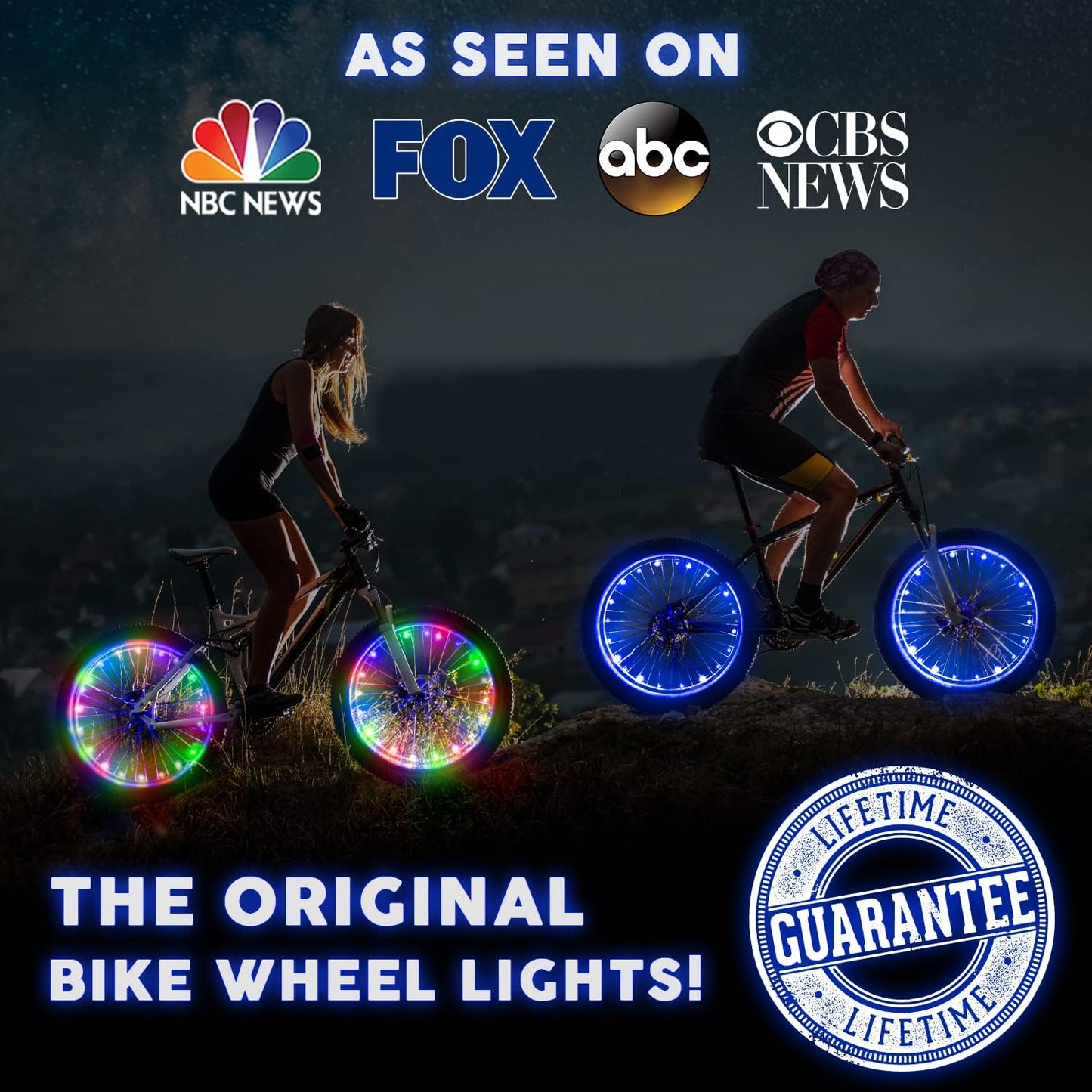 Activ Life LED Bike Wheel Lights with Batteries Included, Get 100% Brighter and Visible from All Angles for Ultimate Safety & Style (1 Tire Pack, Multicolor)