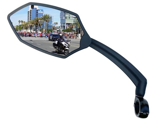 Hafny 2024 New Handlebar Bike Mirror, HD Glass Lens, Adjustable & Rotatable Safe Rearview Bicycle Mirror, Blast-Resistant, HF-M6002-FR053 (Silver Left Side)