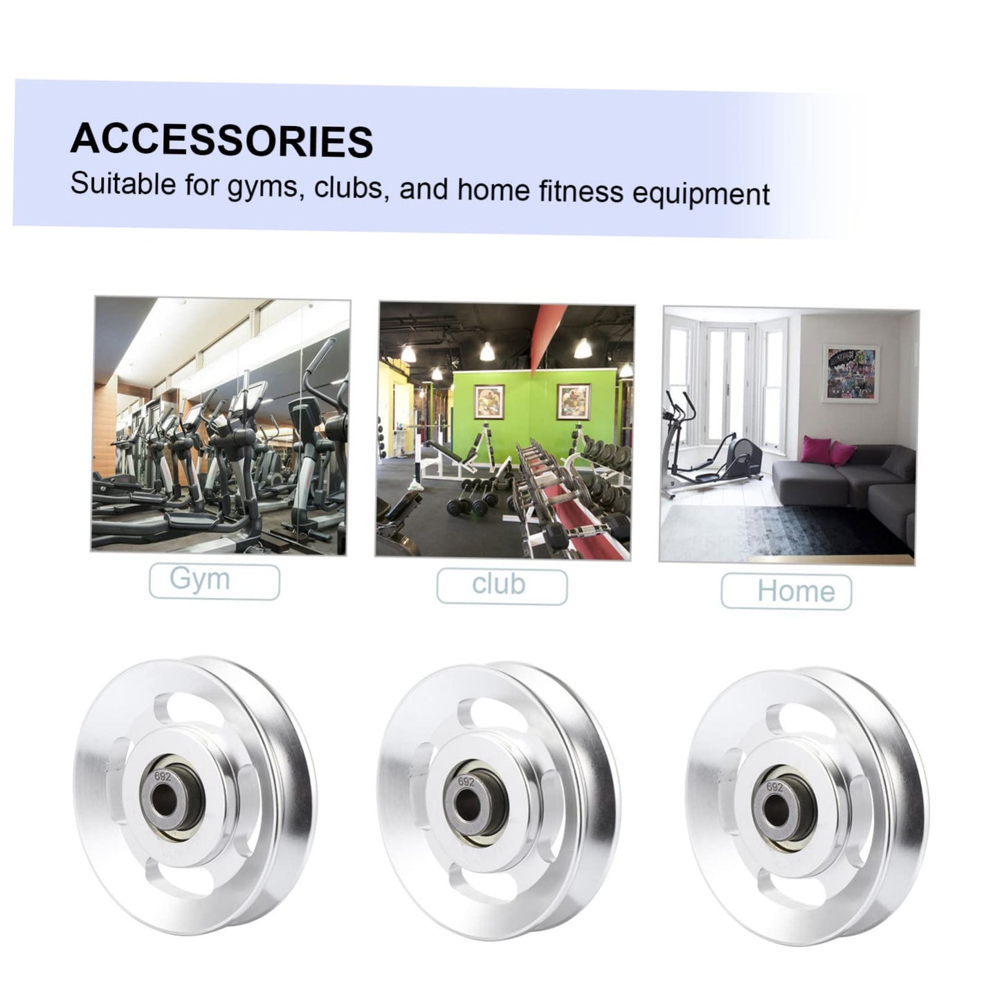 BESPORTBLE Aluminum Alloy Pulley Gym Machines for Home Ball Bearings Wheel Bearings Aluminum Pulleys for Gym Bearing Pulley Universal Bearing Pulley Wheel Silver Wire Rope Fitness Universal