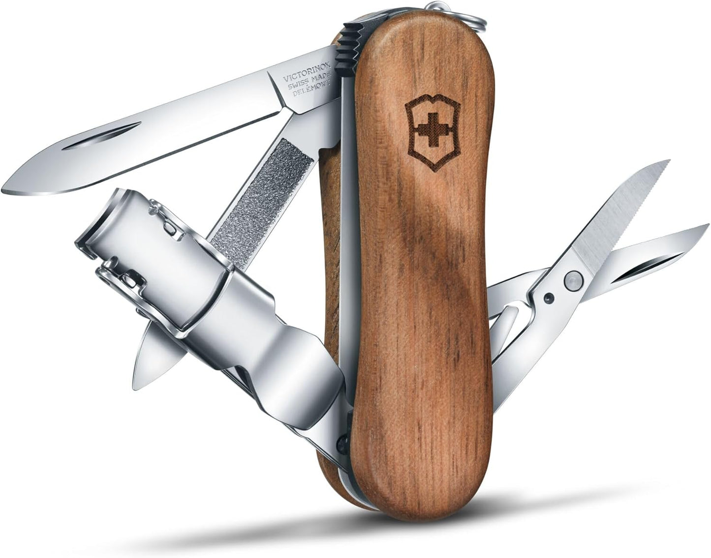 Victorinox Nail Clip 580, 8 Functions, Swiss Made Multi-Tool with Nail File, Nail Cleaner and Small Blade - Ruby