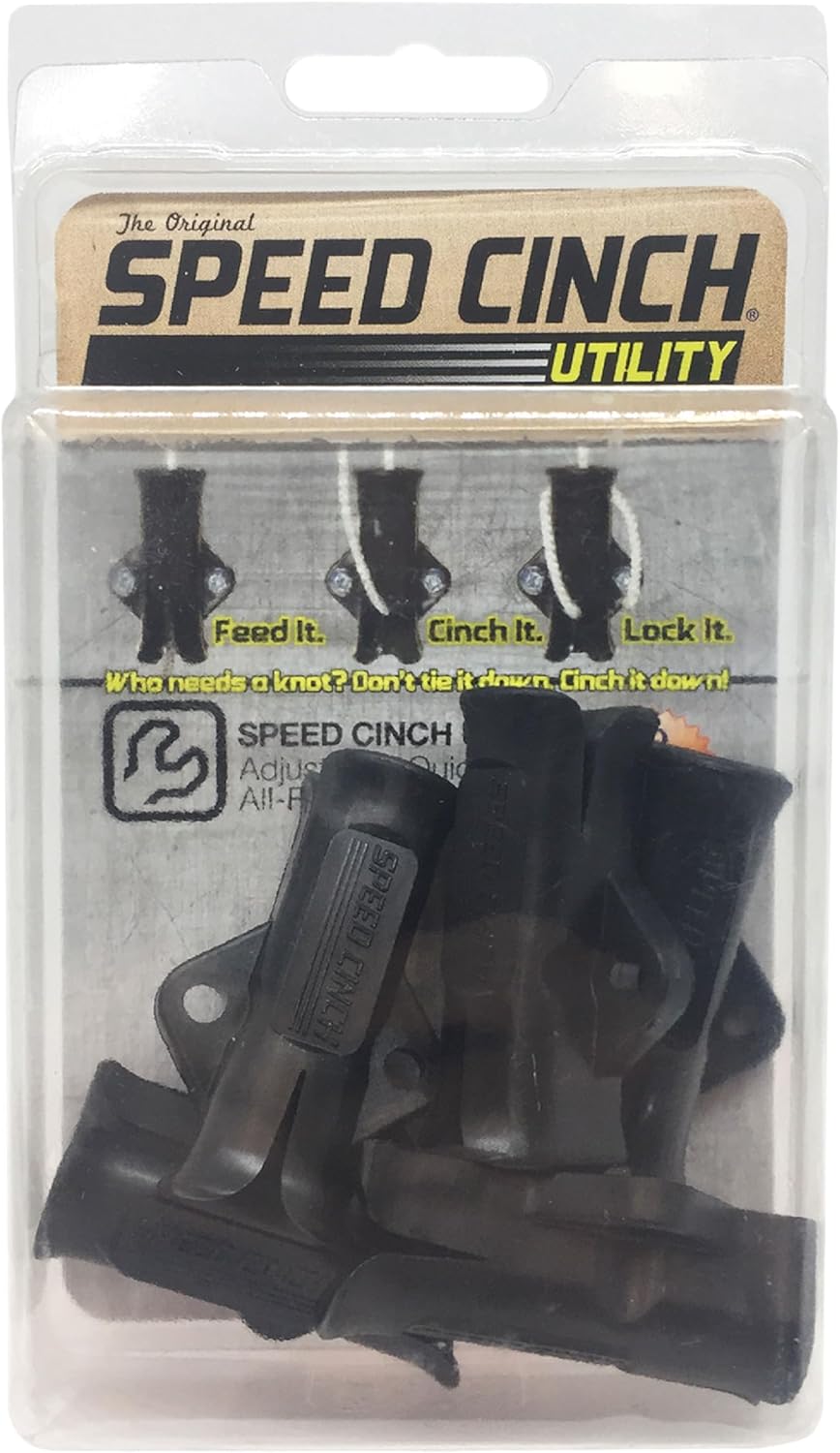 SlotLock All-Purpose Rope Cinch, Multipurpose Rope Locking Device for Clotheslines, Cargo Management and More, 5-Pack