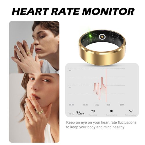 Smart Ring for Men Women Health Rings 24/7 Heart Rate Sleep Ring Waterproof Sports Games Ring Tracker Calorie Step Counter