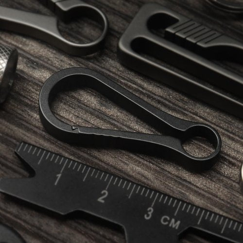 PJYTAC Black Titanium Carabiner Keychain Clip Small Key Clip Quick Release Carabiner Keychain 2PCS