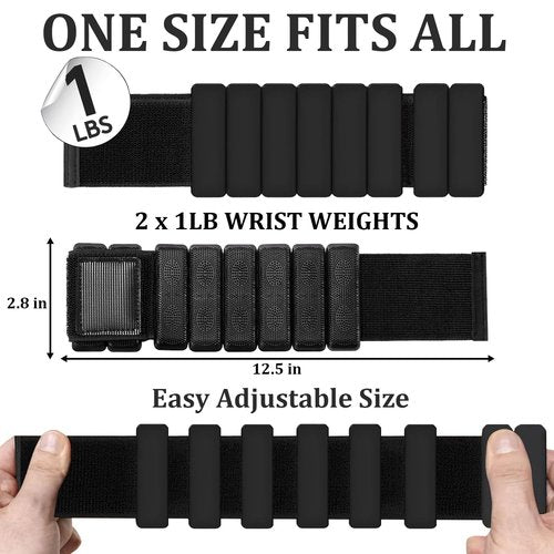 Wrist & Ankle Weights for Women Set of 2(1Lbs Each), Comfortable and Breathable, Freely Removable, Adjustable Ankle Weights for Pilates, Walking, Yoga, Dance,Aerobics, Gym, Home workouts