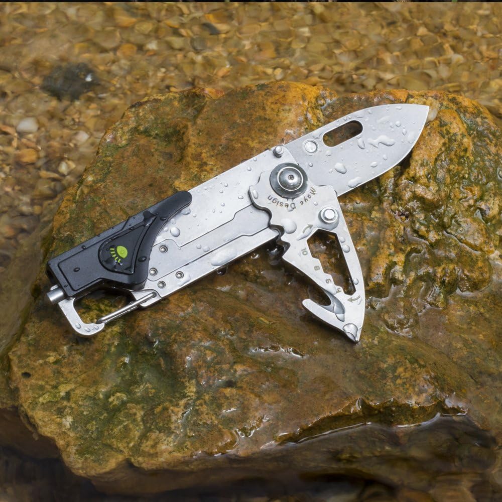 Sanrenmu 6050 LUF-PH-T4 Pocket EDC Folding Camping Knife Multi Toolkit Screwdriver Belt Cutting LED Bottle Opener Glass Breaker