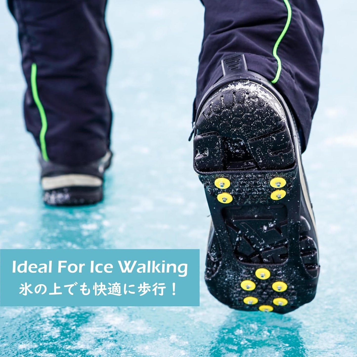 TRIWONDER Ice Cleats for Shoes and Boots 10-Stud Anti Slip Ice Grips Snow Crampons Traction Cleats Hiking Fishing Walking Gear