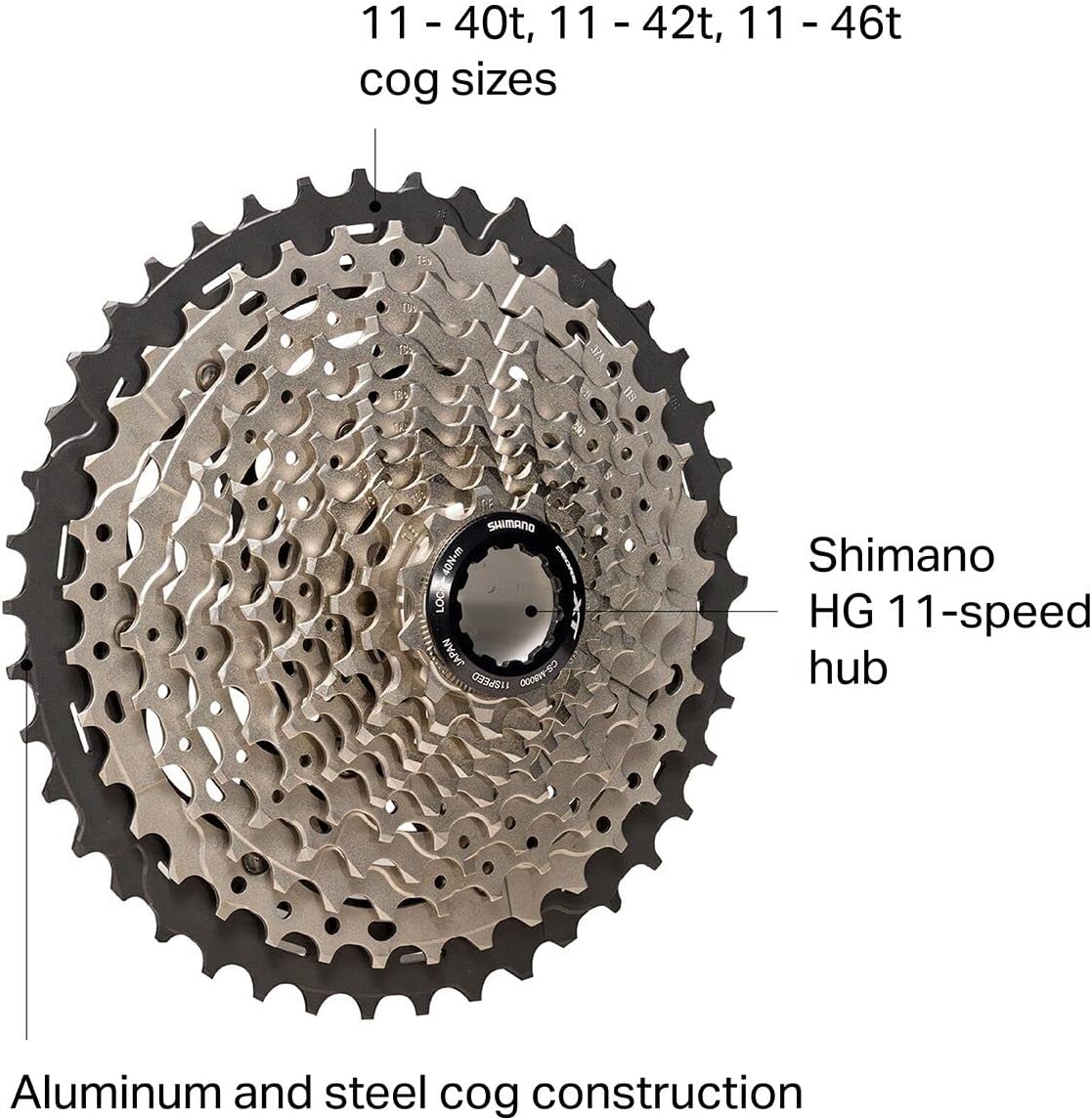 SHIMANO Hg Cs-M8000 Cassette Silver, 11-40