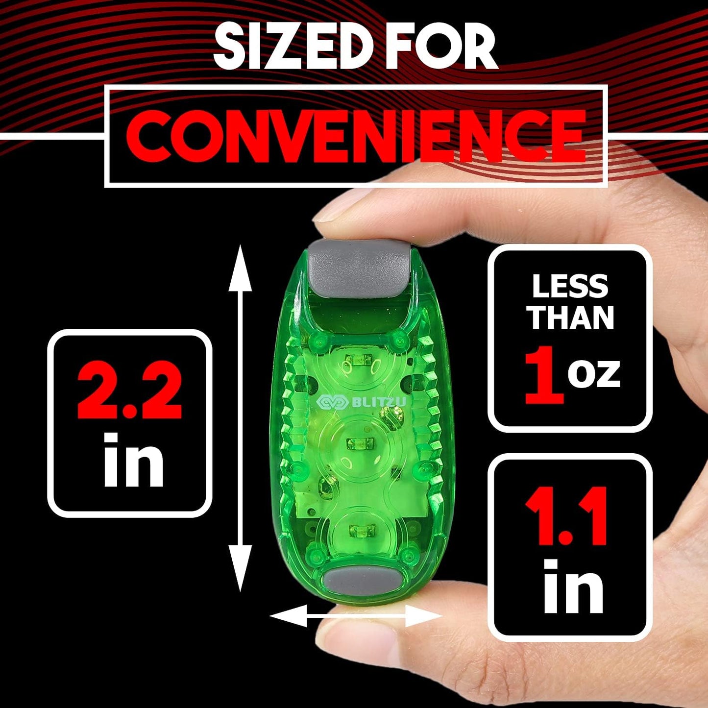 4 Pack LED Safety Light, Clip on Reflective Gear Lights for Walking at Night, Running, Jogging, High Visibility Strobe Light Accessories for Runners, Kids, Hiking, Kayak, Cycling, Camping, Boat