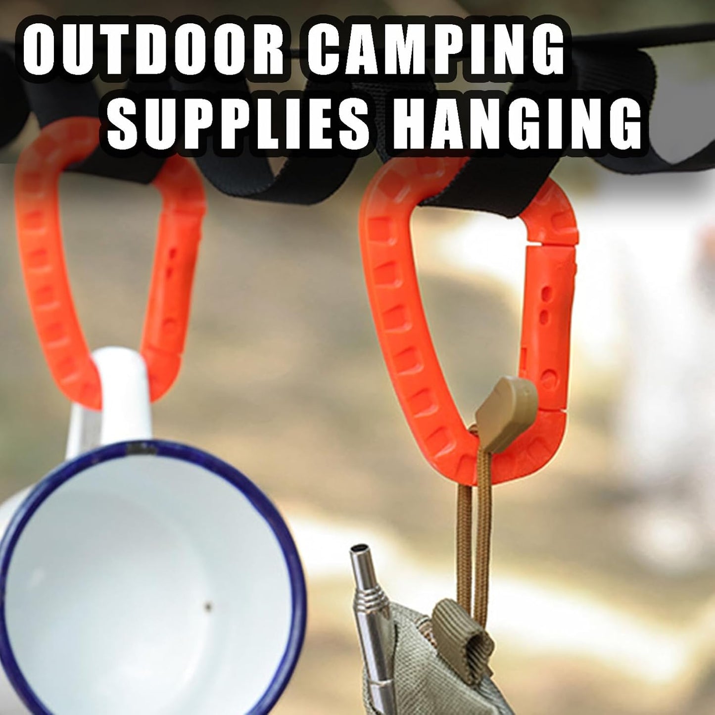 Tactical Gear Clips Plastic Carabiner Keychain Clip D-Rings Spring Snap Hook for Backpack, Molle System, Bag, Key Chain