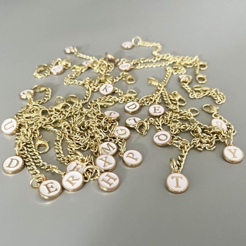 Tovly 2PCS Stanley Cup Accessories Letter Charms Name ID Initial Letter Handle Personalized Charm For Stanley Tumbler (L)