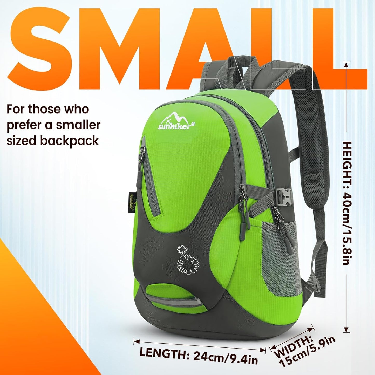 sunhiker Cycling Hiking Backpack Water Resistant Travel Backpack Lightweight SMALL Daypack M0714
