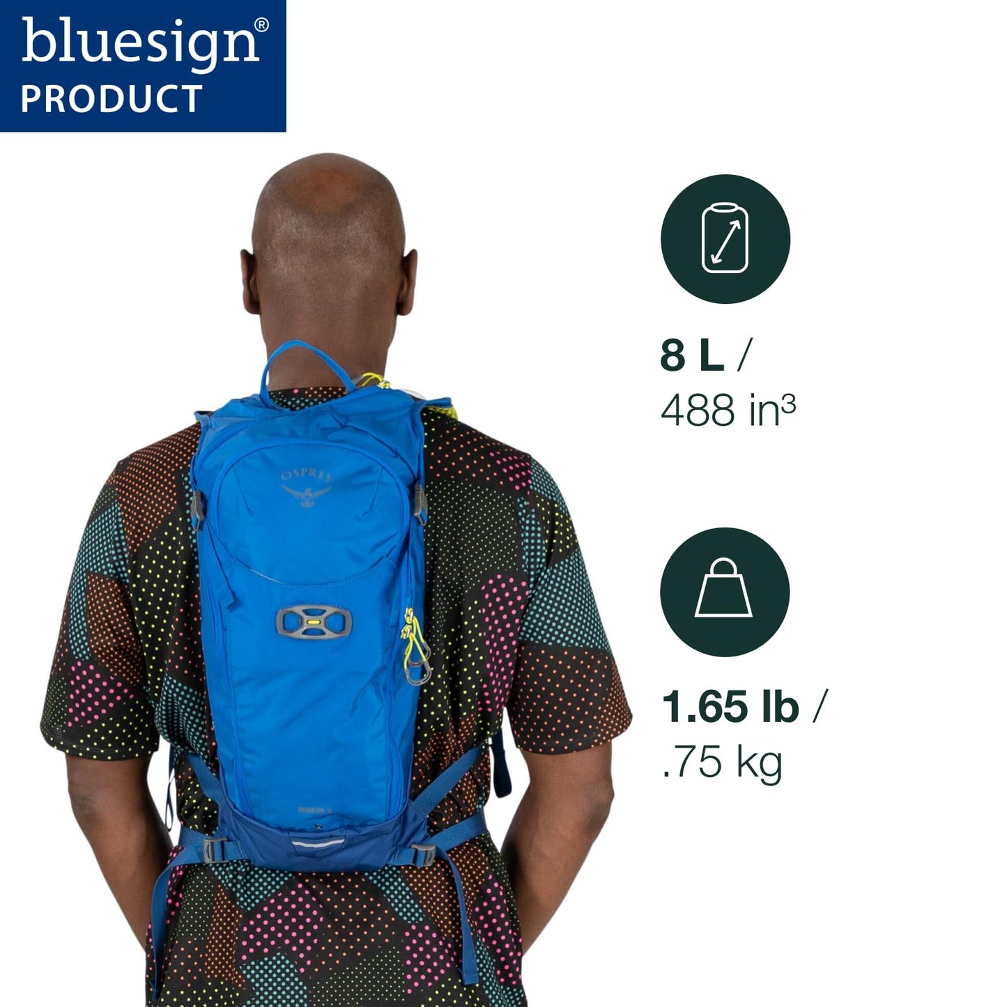 Osprey Siskin 8L Men's Biking Backpack with Hydraulics Reservoir, Black