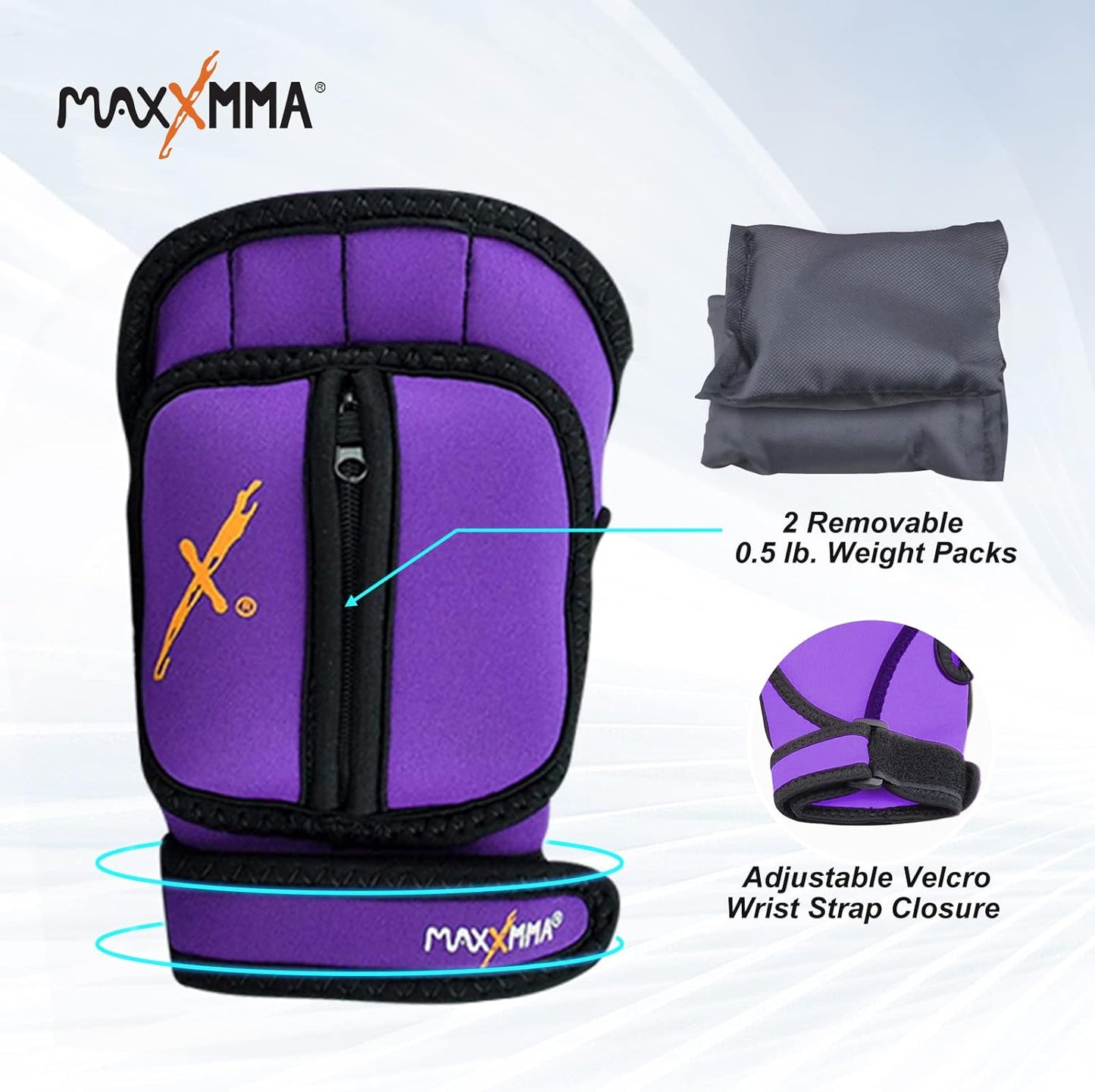 Adjustable 2 lb Weighted Gloves Set for MMA, Kickboxing & Cardio - Removable Weights