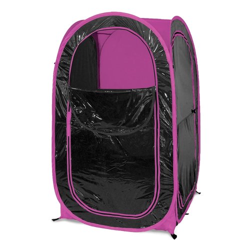 WeatherPod 1-Person Pop-Up Pod with Tinted Panels – Pop-Up Weather Pod, Protection from Cold, Wind and Rain with Added Privacy – Pink
