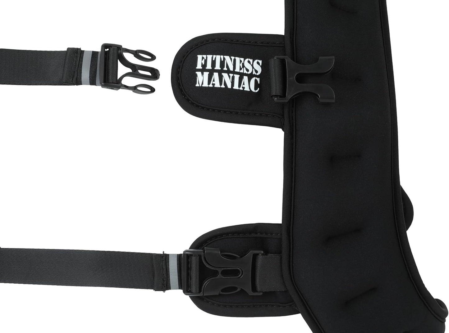 FITNESS MANIAC USA Weighted Vest, 10lb/12lb/15lb/20lb Weight Vest with Reflective Stripe for Workout, Strength Training, Running, Fitness, Muscle Building, Weight Loss, Weightlifting