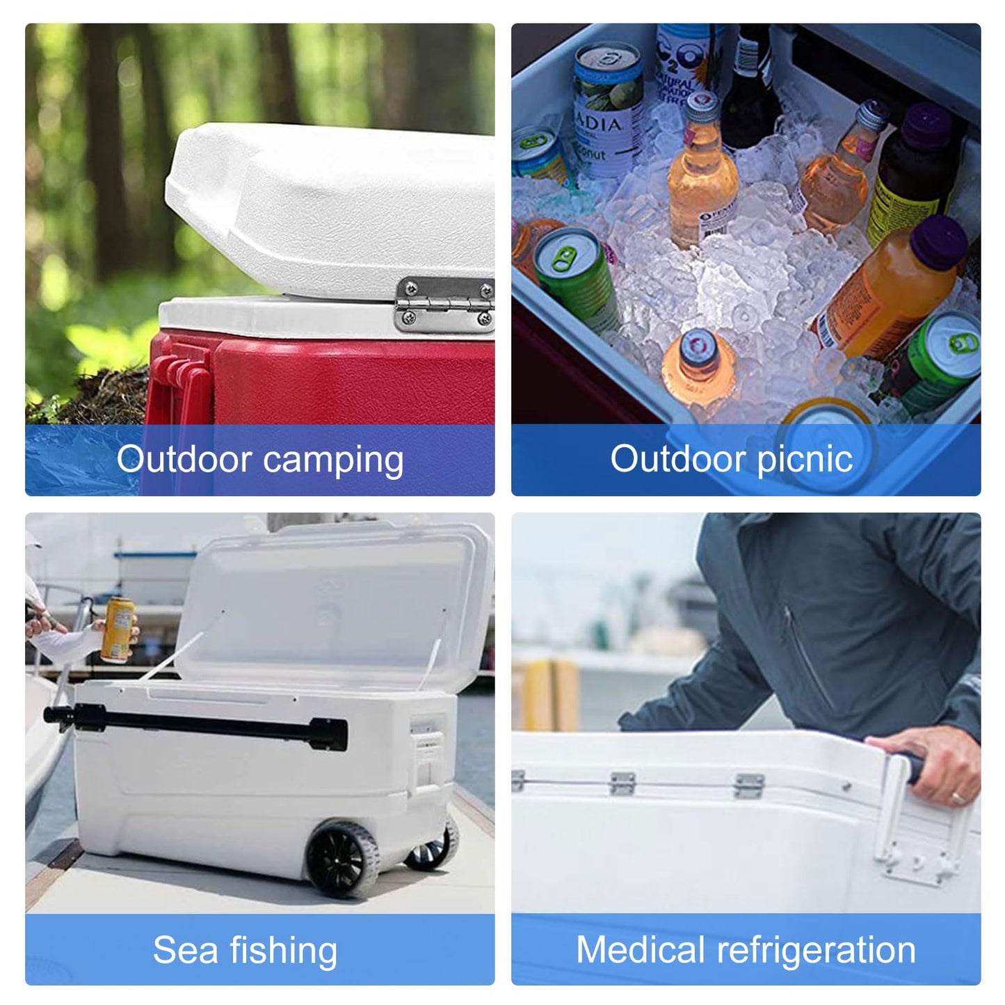 GEAIN Cooler Stainless Steel Hinges Fits for Igloo Ice Chests Hinges Replacement - 3 Pack