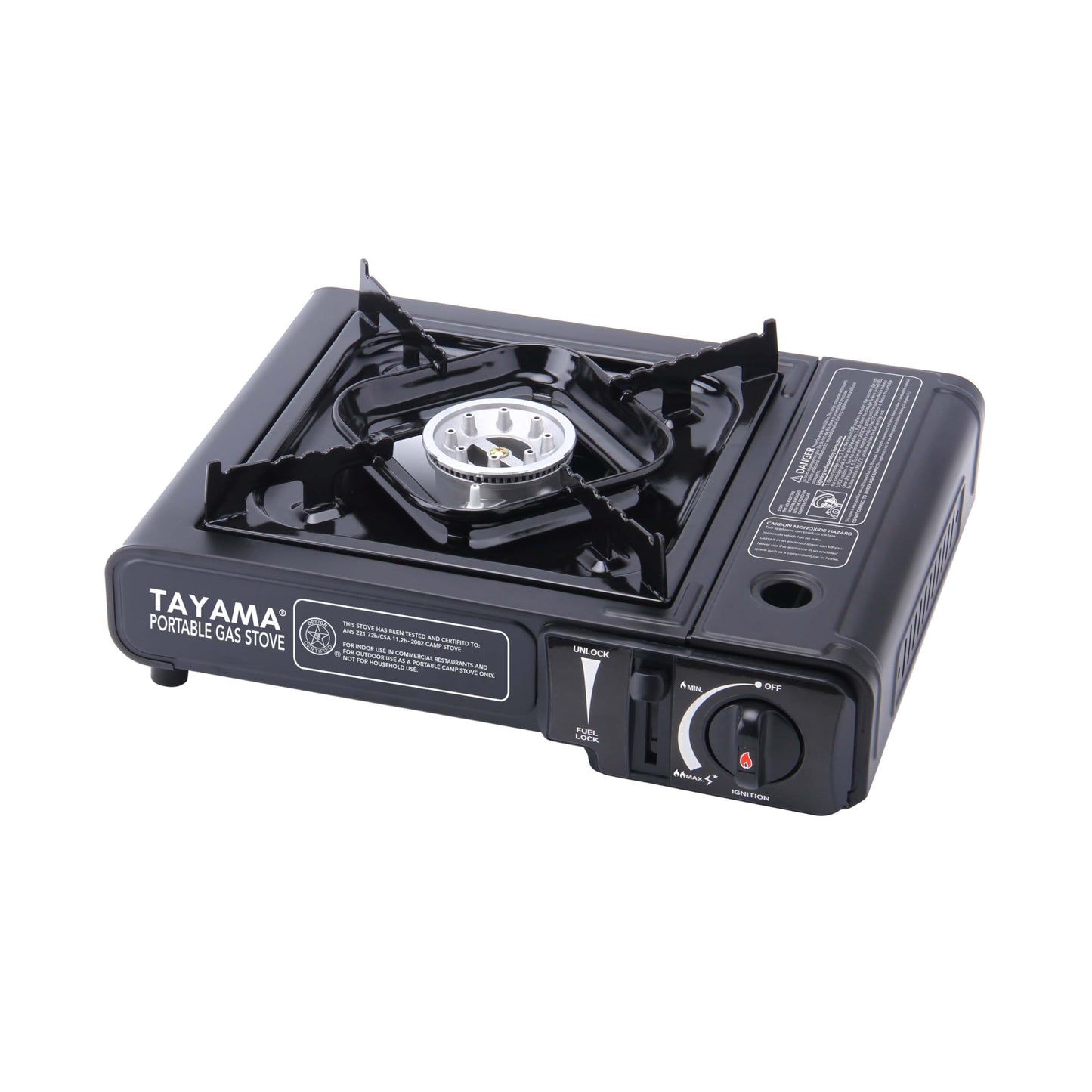 8,000 BTU Black Butane Gas Portable Camping Stove