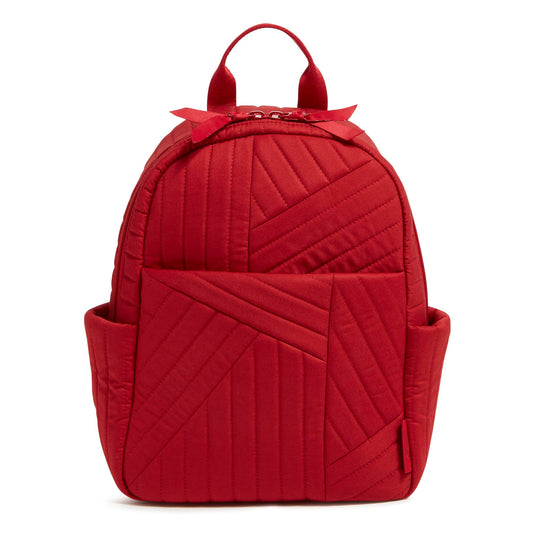 Vera Bradley Women's Cotton Small Backpack, Cardinal Red, One Size