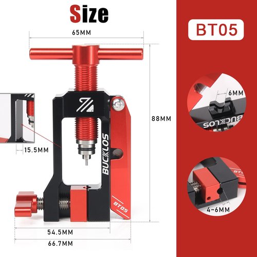 BUCKLOS Bike Brake Hydraulic Disc Brake Hose Fitting Insert Tool, 2 in 1 Needle Driver Insertion Tool with Mineral Hose Cutting Tools BT05 for MTB Road Bike Compatible with BH90/BH59/Avid/MAGURA/Banjo
