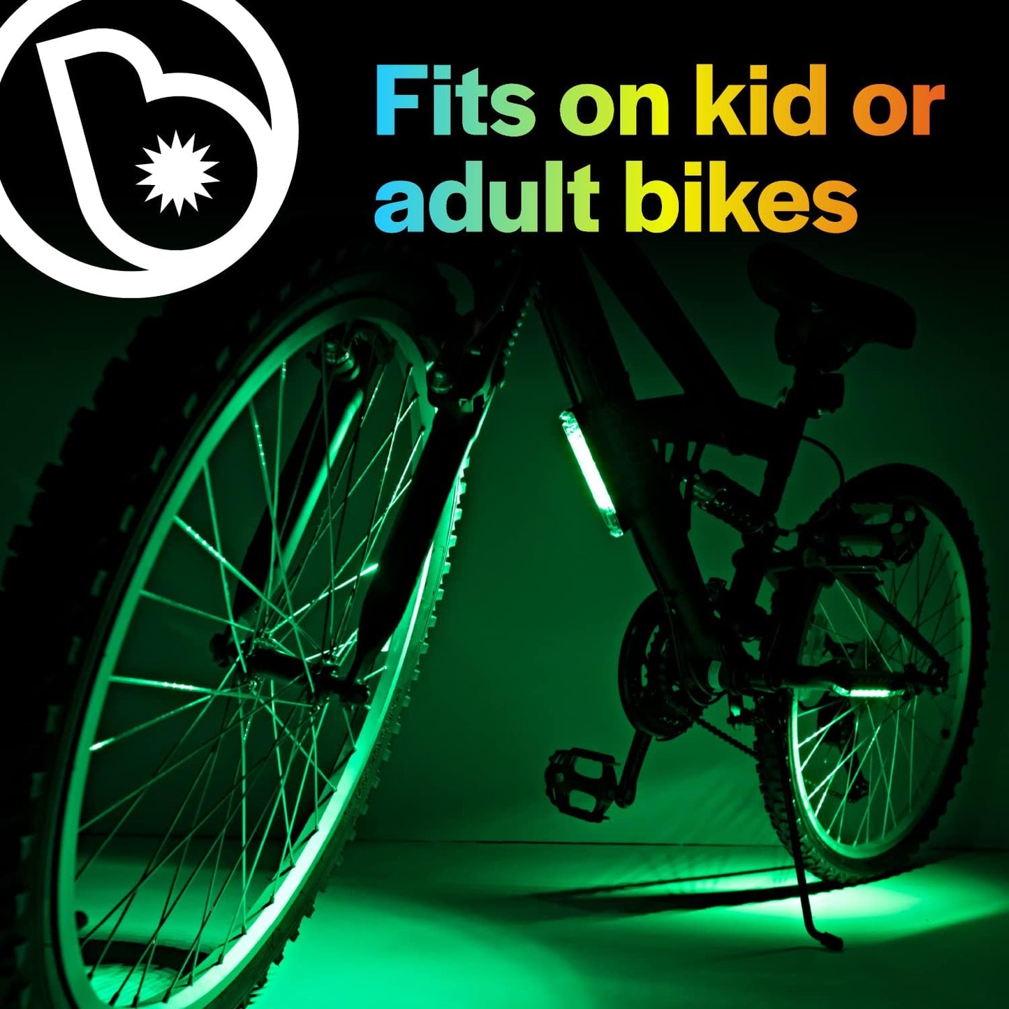 GoBrightz LED Bike Frame Light - Night Riding Underglow Light Bar with 4 Modes - Cool Bicycle Lights for Kids & Adults
