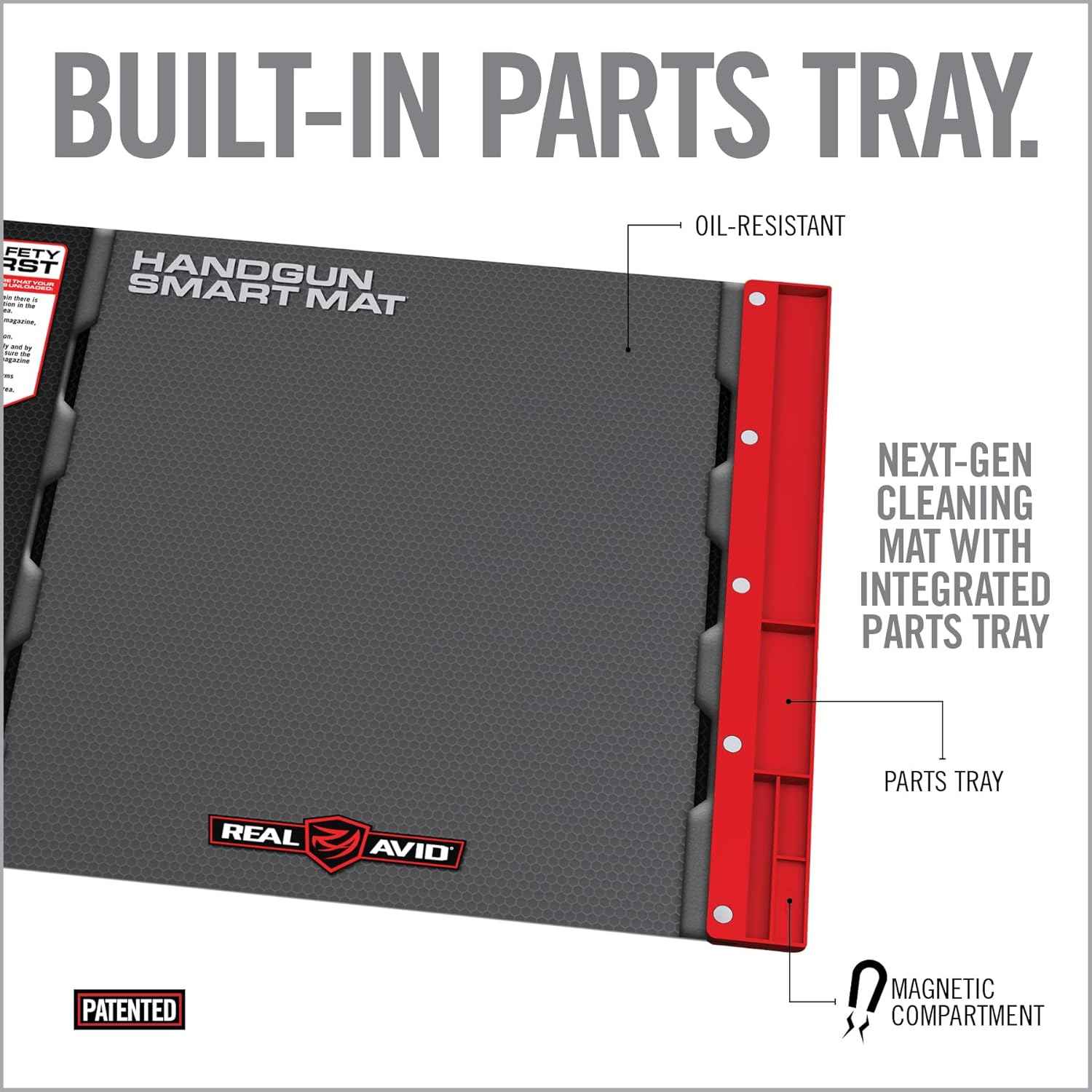 Real Avid Handgun Cleaning Kit with Gun Cleaning Mat & Magnetic Tray for 9mm, .40, .45 Caliber Pistols