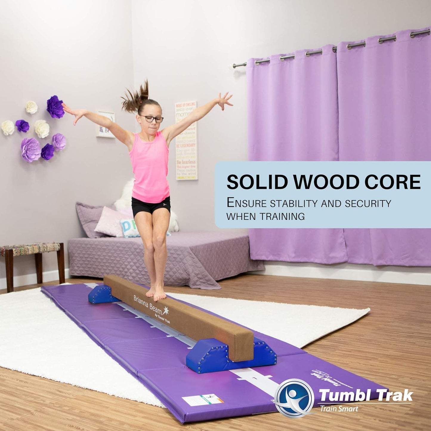Tumbl Trak Brianna Balance Beam, Suede