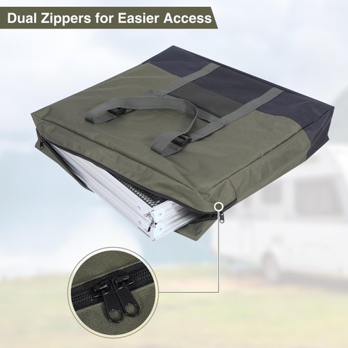 REDCAMP Folding Table Storage Bag, WaterProof Carry Bag with Handles for Folding Picnic Camping Card Table, Green 26" D x 5" W x 24" H