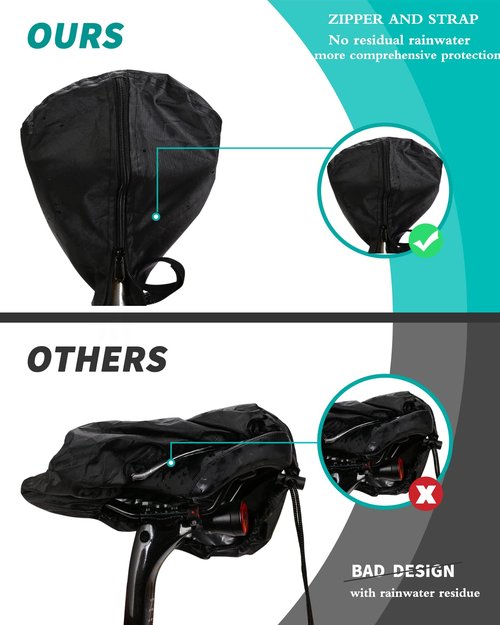 Xonhyicn Waterproof Bicycle Seat Cover Outdoor Rainproof Sunproof Dustproof Protective Cover Washable Saddle Cover for Women Men Urban Mountain Black