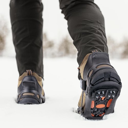 Starrylake Ice Snow Traction Cleats with 24 Steel Studs Crampons Anti Slip for Walking, M