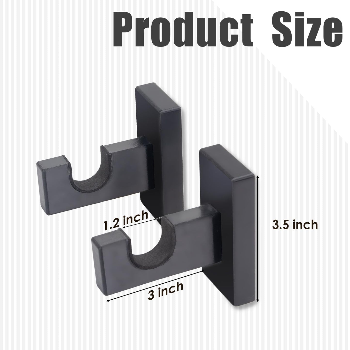 JstFrU 4 Piece Hockey Stick Rack,Wall Mount Hockey Stick Holder,Ice Hockey Stick Hangers for Horizontal Display,Holds 2 Hockey Sticks,Space Saving,Black, RX-3021