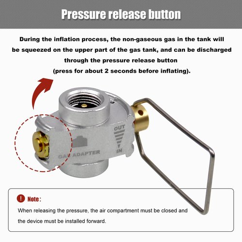 RULLINE Backpacking Fuel Transfer Device Gas Canister Refill Adapter, Portable Outdoor Gas Saver, Camping Canister Vent Valve