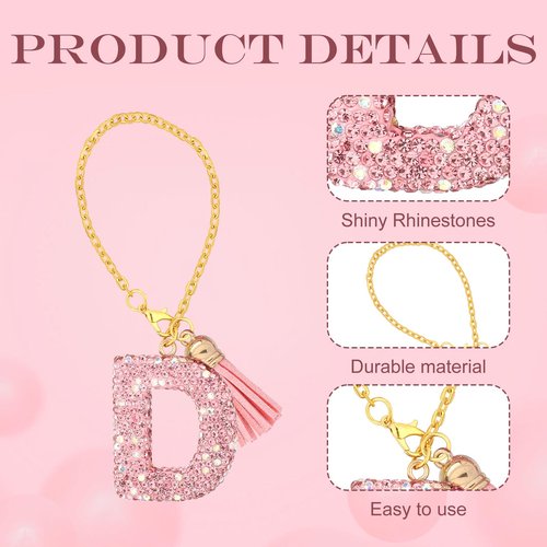 lasuroa Letter Charms for Tumblers with Handle, Glitter Cup Letter Charm Name ID Initial Letter Charm Cute Letter Charm for Stanley Cup (Letter D)