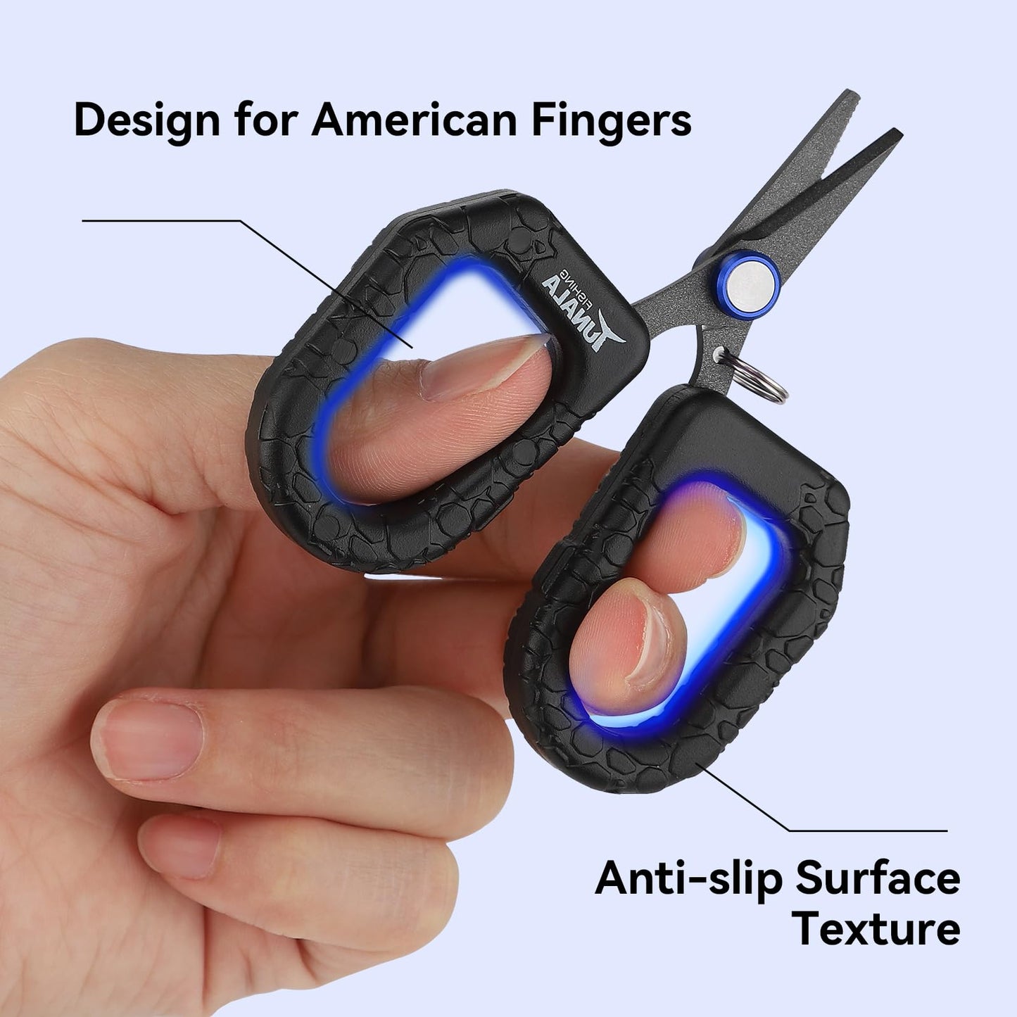 Fishing Scissors for Braided Line Fishing Line Cutter with Serrated Blades,Braid Mono & Fluorocarbon Scissors for Saltwater Fishing Gear with Coiled Lanyard