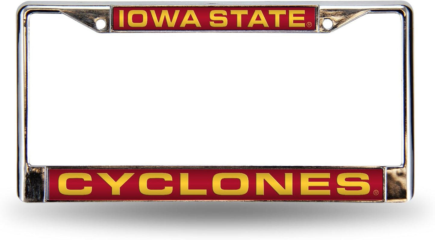 Rico Industries NCAA Unisex-Adult Laser Cut Inlaid Standard Chrome License Plate Frame