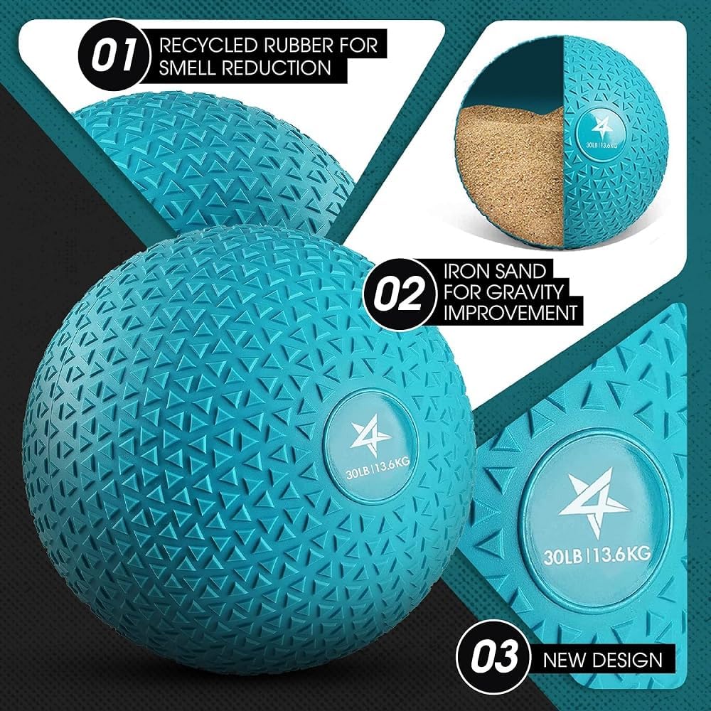 Yes4All Slam Balls, 10-40lb Weighted Ball Weight, Durable PVC Sand Filled Workout Dynamic Slam Ball for Core Strengthen